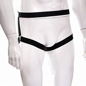 Cueca Em Elástico Preto Masculino Jockstap  Aberta