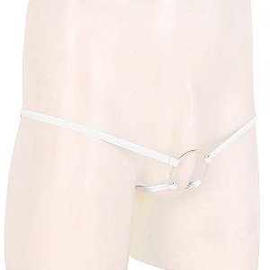 Anel Peniano 5,5 Cm Tanga Masculina Com 2 Tiras Elástico Branco