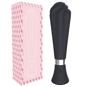 Vibrador Formato Sorvete Ponto G Silicone Preto 12 Velocidades