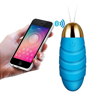 Estimulador Massageador de Clitóris Azul Aplicativo 9 Vibrações