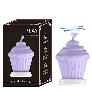 Vibrador Com Estimulador de Clitóris Cereja Formato Cupcake