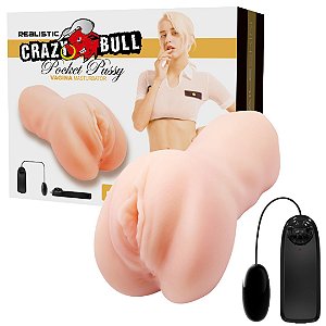 Masturbador Com Vibrador Crazy Bull Nadya Realista 16x8,5 Cm