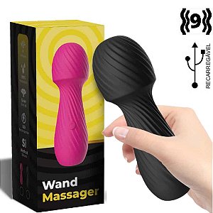 Mini Varinha Magica Flexível 9 Vibrações Recarregável - Wand Massager