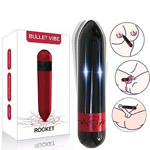 Vibrador Capsula Rocket Recarregável com 9 Modos de Vibração