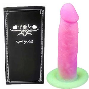 Dildo Realístico em Neon colorido de Silicone - 18,5 x 3,5cm