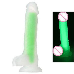 Pênis Dildo Realístico Neon Verde em Silicone Liquido 21x4CM