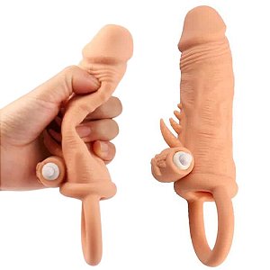 Capa Peniana Com Anel de Escroto e Estimulador com Vibrador