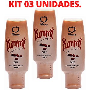 KIT 03 Yummy Gel Térmico Comestível Sabor Cafe Sexy Fantasy