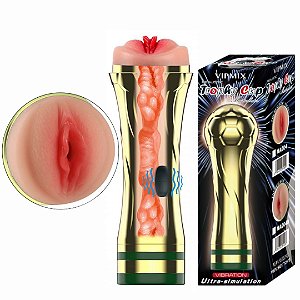 Masturbador Formato de Taça com Vibrador, Orifício de Vagina