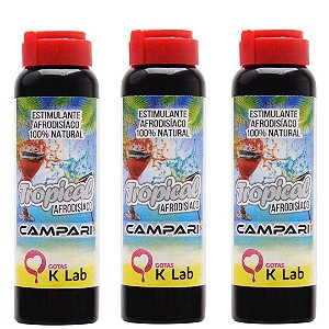 Kit 03 Gotas Afrodisíaca Energético Estimulante Tropical Campari 10 Ml