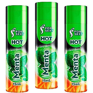 KIT 03 Géis HOT De Massagem Comestível Sabor Menta 15ML