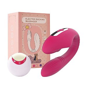 Vibrador Massageador Ponto G e Clitóris c/ Sucção + Controle