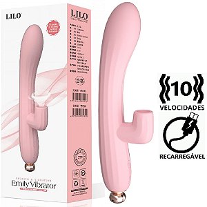 Vibrador de Ponto G e Clitóris c/ Pulsação Recarregável Lilo