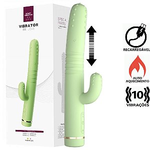 Vibrador de Ponto G e Clitóris com Vai e Vem em Formato de Cacto