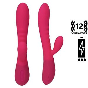 Vibrador Ponto G com Estimulador Clitoriano de 12 Velocidade