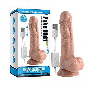 Pênis Com Ventosa, Vibração, Vai e Vem e Aquecimento Via USB