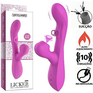 Vibrador de Clitoris e Ponto G com Aquecimento USB - Licker