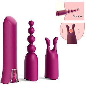 Capsula Vibratória Com 02 acessório para Vagina e Seio - USB