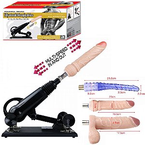 Máquina do sexo com Ângulo Ajustável e 03 Próteses Inclusas