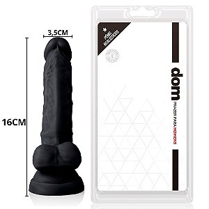 Pênis Dildo Realístico com Escroto e Ventosa 16X3,5cm - Dom