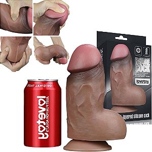 Plug Anal Gigante Dildo Cock Pênis Marrom Realista 18x6,6CM