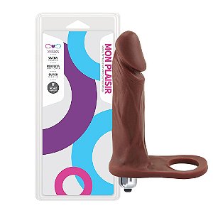 Anel Companheiro Amigão Com Vibrador dupla Penetração Marrom