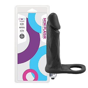 Anel Companheiro Amigão Com Vibrador dupla Penetração Preto