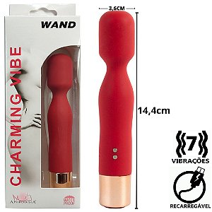 Mini Massageador Corporal Pequeno e Potente Vermelho - USB