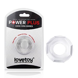 Anel Peniano Power Plus em Formato de Porca Lovetoy - Transparente - Sex shop