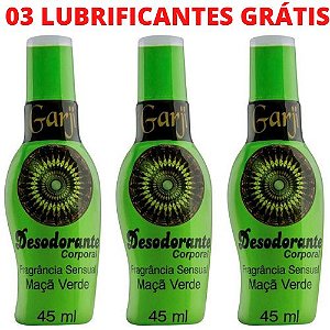 Kit 03 Desodorante intimo Maça Verde 45ml Garji – Sexshop
