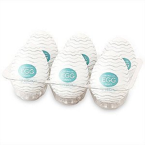 Caixa com 6 Masturbadores Tenga Egg - Wavy - Sexshop