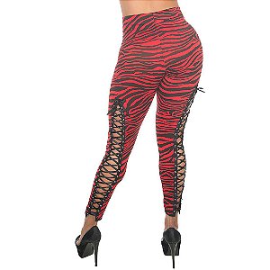 Calça Sexy Provocante Pimenta Sexy VERMELHO COM PRETO - Sex shop