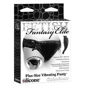 Calcinha com estimulador clitoriano - PLUS SZ VIBR PANTY BLACK - PIPEDREAM - Sexshop