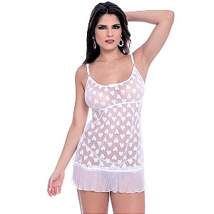 Camisola Sexy Drapy Branca Pimenta Sexy - Camisola Sexy