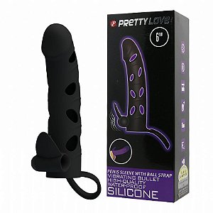 Capa Peniana com Anel para Escroto e Vibrador - Pretty Love - Sexshop