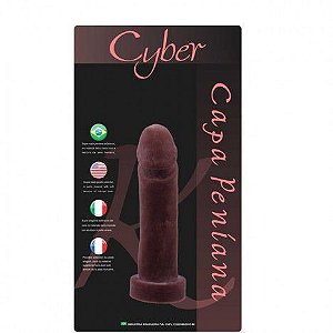 Capa Peniana CyberSkin 16X3,5CM - COR CHOCOLATE - Sexshop