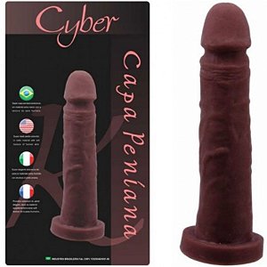 Capa Peniana Cyber Skin 18X3,8cm - COR CHOCOLATE - Sex shop