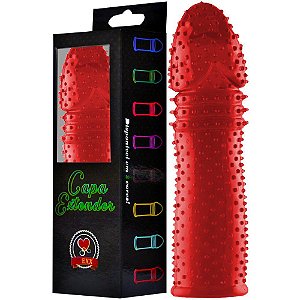 Capa Peniana Silicone Colors Vermelho 15CM SOULSEX - Sex shop