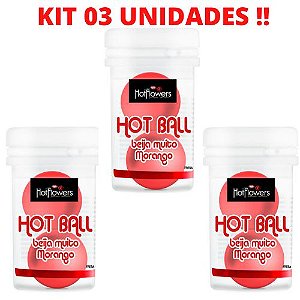 kit 03 Bolinhas Beija Muito Morango HotFlowers – Sexshop