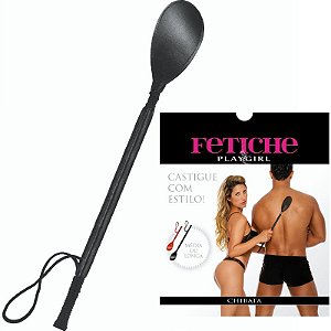 Chibata Erótica Longa 45cm Preto - Sexshop