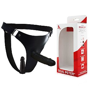 Cinta com Pênis Duplo Preto FEMALE HARNESS - Sexshop