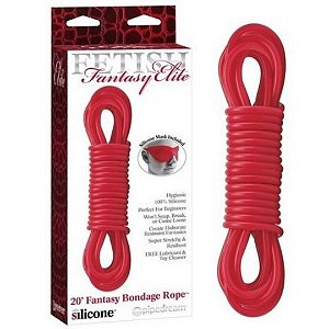 Corda de Silicone Vermelha Elite 20 Fantasy Bondage Rope - PIPEDREAM