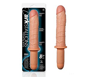 Dark Stallions - Pênis 22cm com Manopla e 2 Vibradores - Sexshop