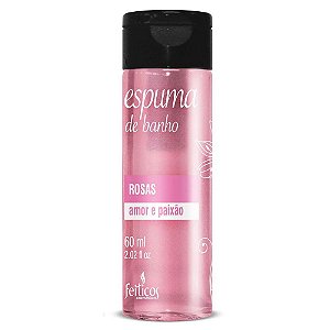 Espuma de Banho Rosas Amor e Paixão 60ml Feitiços - Sexshop