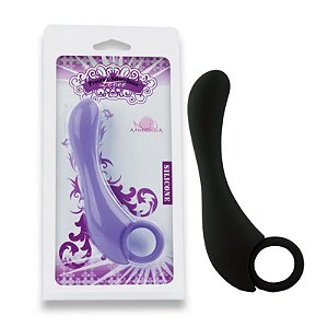 Estimulador de Próstata Curvado com Alça de Segurança - Sexshop