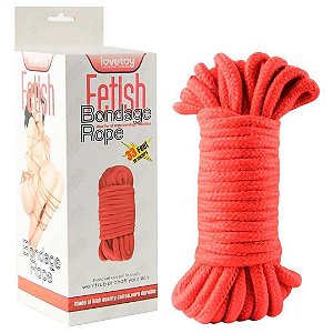 Corda para Bondage Fetish Rope Vermelha - Lovetoy - Sex shop