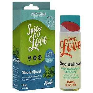 Gel Comestível Spicy Love Ice MENTA 15ml Pessini - Sex shop