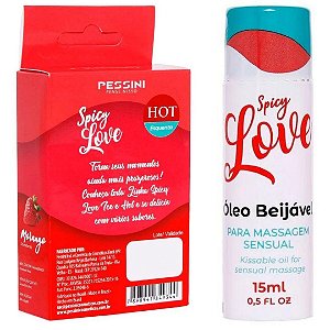 Gel Corporal de Morango Spicy Love Pessini 15ml - Sexshop