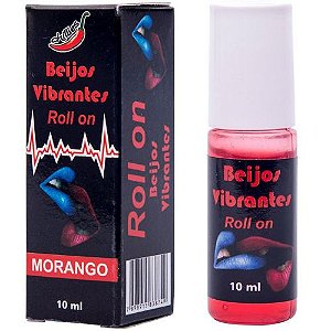 Gel do Beijo Sexo Oral Vibrante em Rollon 10ml Morango - Chillies - Sex shop