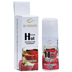 In Heaven Gel Comestível MORANGO COM CHAMPANHE Hot 10G INTT - Sex shop